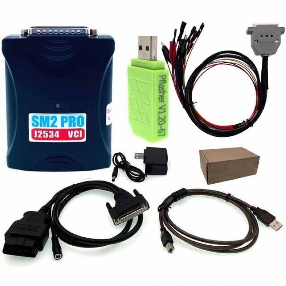 2.21.21 SM2 Pro J2534 VCI ECU Programmer Read Write ECU Tool Support Checksum and Pinout Diagram 67IN1 of Flash Bench OB