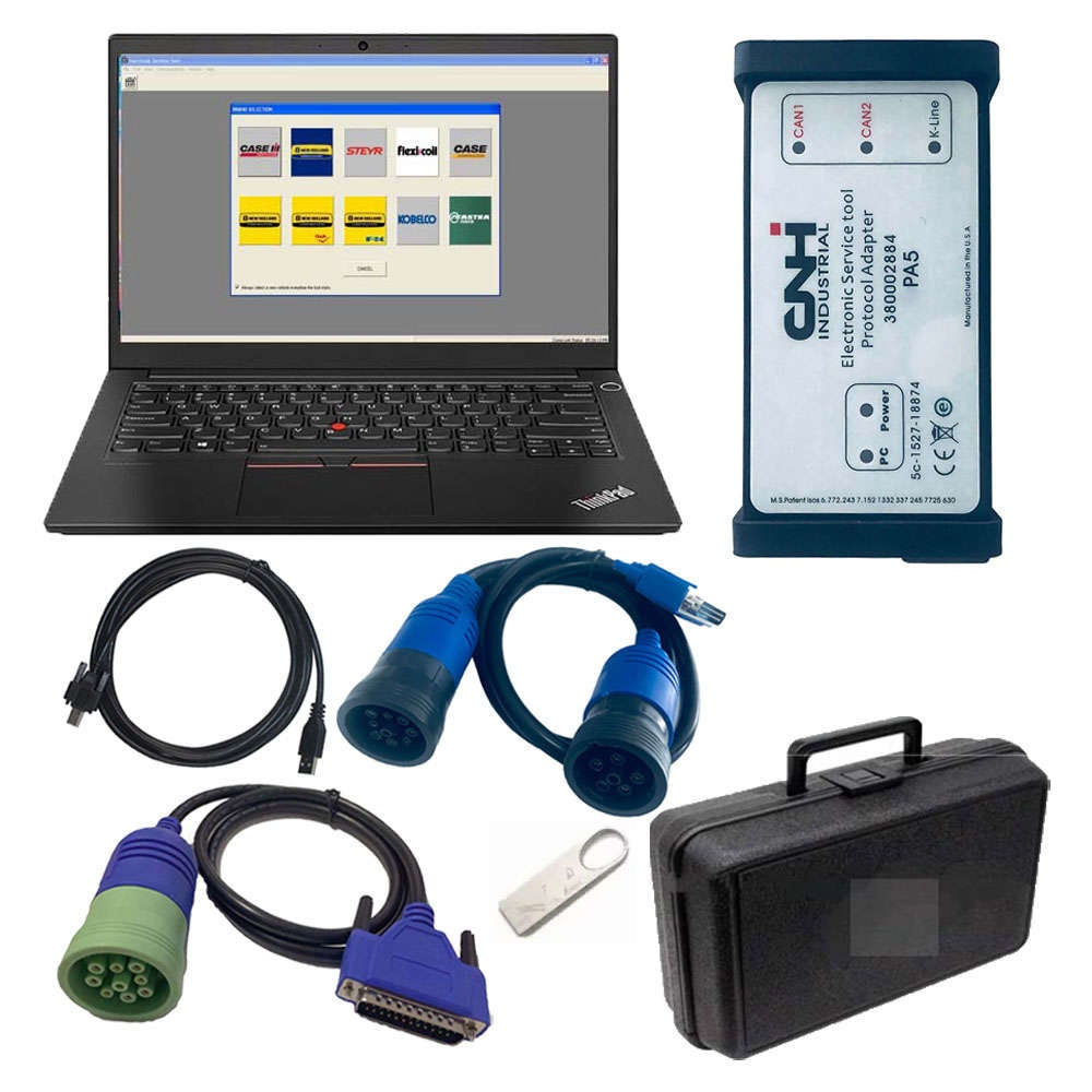 New Holland Electronic Service Tools CNH EST 9.10 kit diagnostic tool With eTimGo Repair Manual Plus Lenovo T450 Laptop