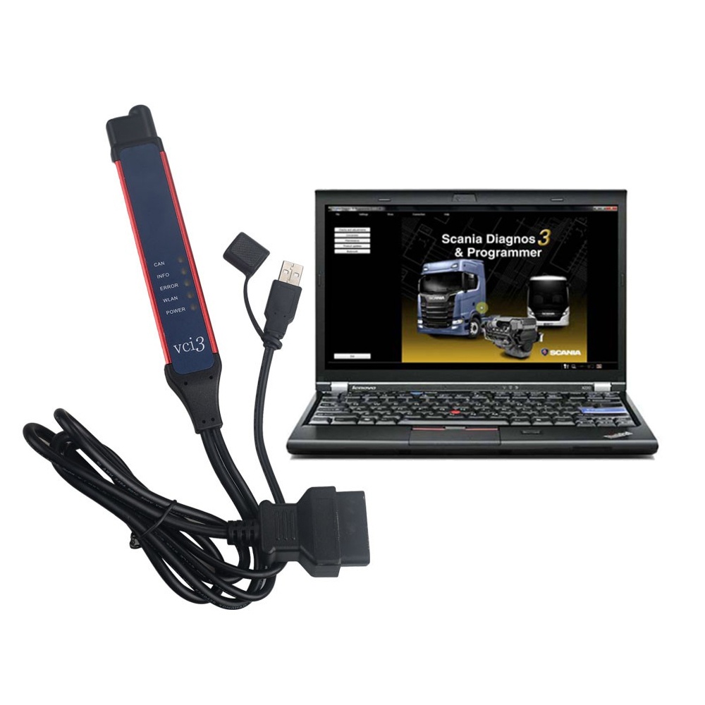 Scania VCI3 Diagnostic Tool Plus Lenovo X220 Laptop With Scania SDP3 2.60.1.7 latest Software Installed Ready to Use