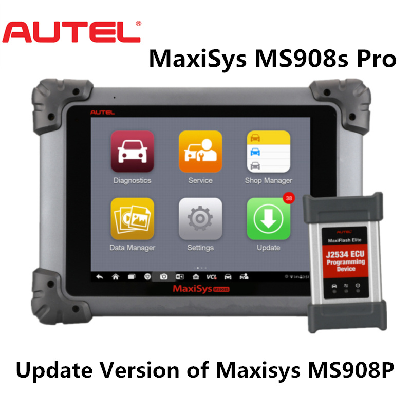 Autel MaxiSys Pro MS908P MS908S Pro Automotive Diagnostic & Analysis System with MaxiFlash Elite J-2534 ECU Programming 