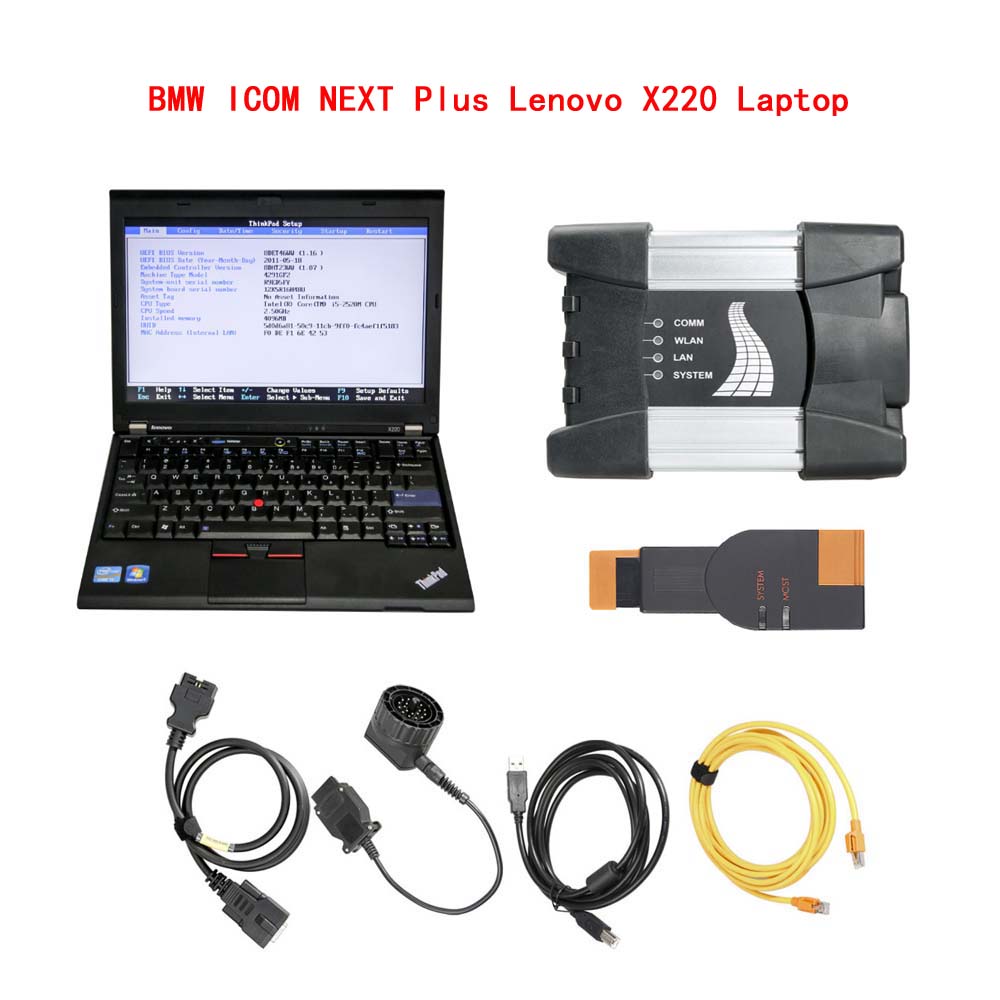 BMW ICOM NEXT BMW ICOM A2 A+B+C Plus Lenovo X220 I5 8GB Laptop V2023.09 Engineers Version Ready to Use