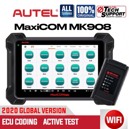 <strong><font color=#000000>Autel MaxiCOM MK908 Maxisys 908 Automotive Diagnostic Scan Tool Full System OBD2 Scanner with ECU Coding Key Coding</font></strong>