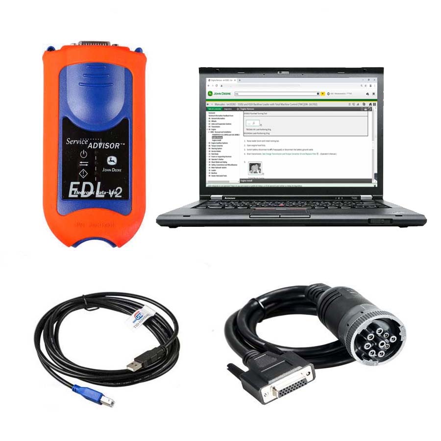 John Deere Service Advisor EDL V2 Electronic Data Link Diagnostic Tool Plus lenovo T420 laptop With V5.3 AG+ CF Software
