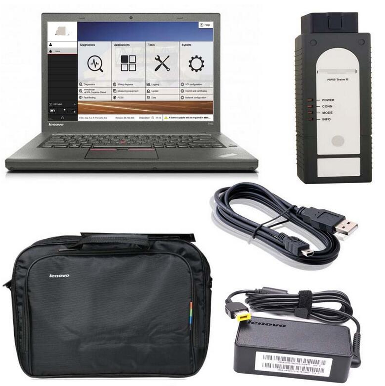 Porsche Piwis 3 Tester III Diagnostic Tool V43.300.22 + V38.250.000 Software Plus Lenovo T450 256G SSD 8GB I5 Laptop