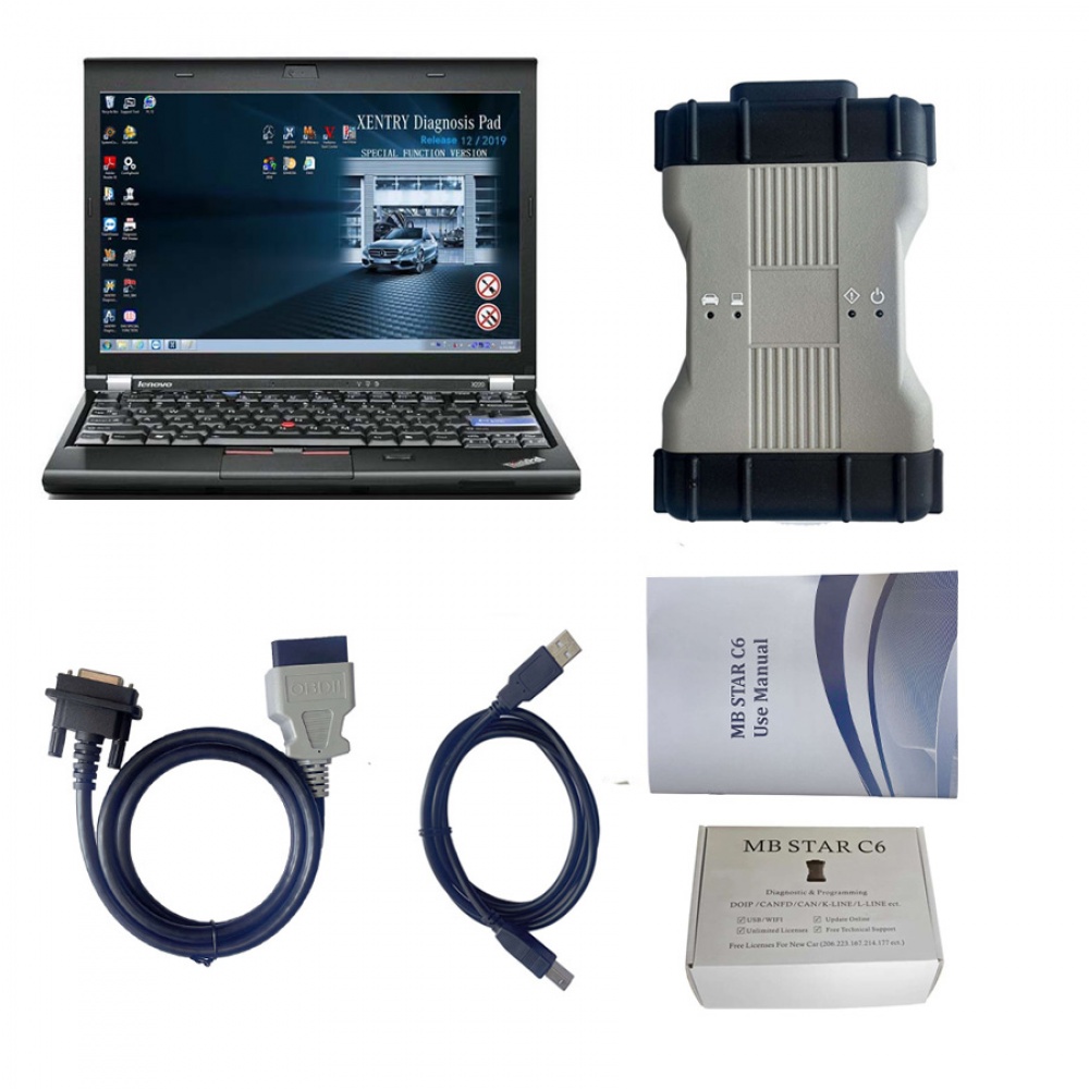 V2023.06 MB STAR C6 Xentry diagnosis VCI DOIP &AUDIO Mercedes BENZ C6 Diagnosis tool PLUS lenovo X220 Laptop 512G SSD